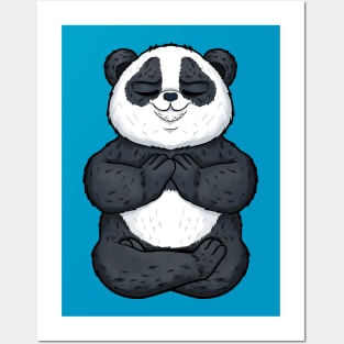 panda animal yoga cute and funny namaste Posters and Art